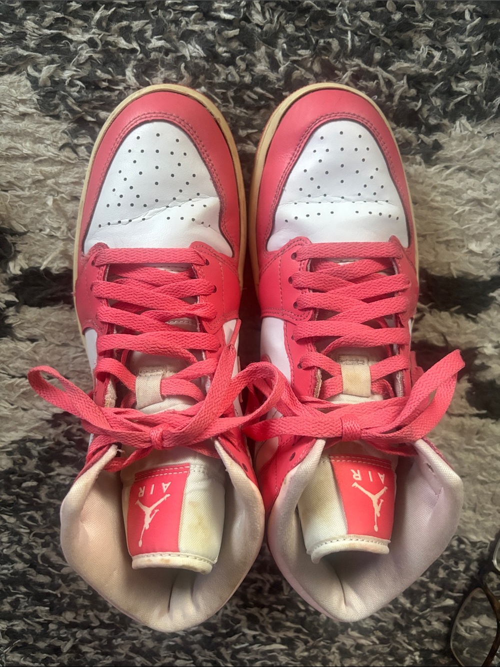Nike Pink and White High-Top Sneakers